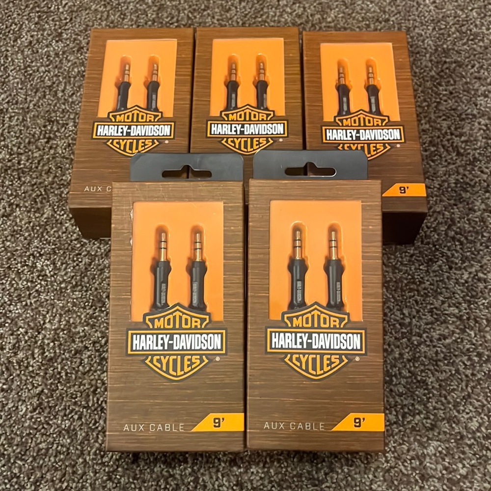 New in boxes! 3 left! Harley Davidson AUX cables. 9 feet long. $15 for all 3
